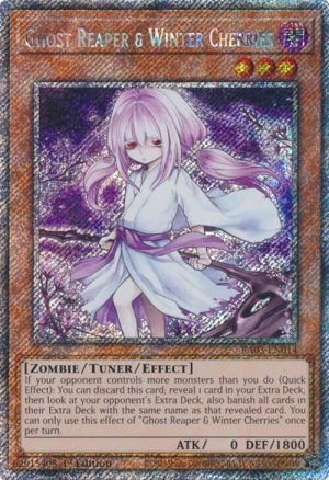 Ghost Reaper & Winter Cherries (Alternate Art) (Platinum Secret Rare) - RA03-EN014: Quarter Century Bonanza