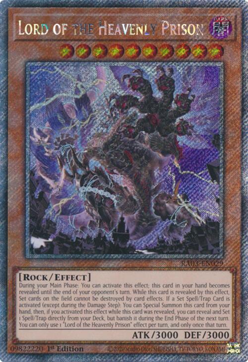 Lord of the Heavenly Prison (Platinum Secret Rare) - RA03-EN029: Quarter Century Bonanza