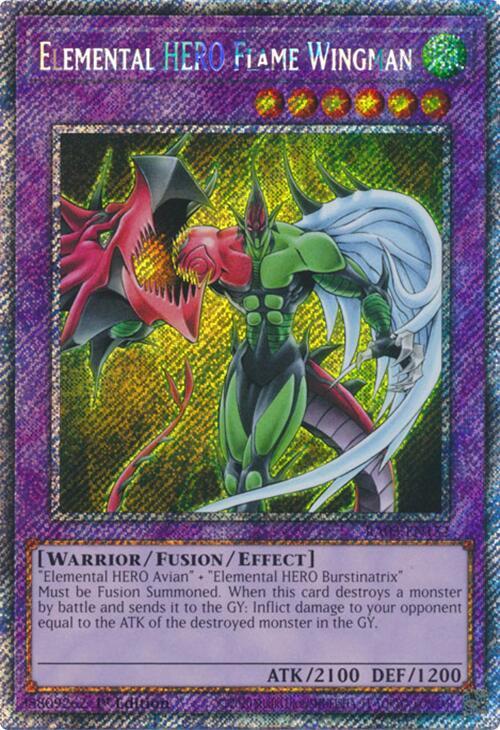 Elemental HERO Flame Wingman (Platinum Secret Rare) - RA03-EN152: Quarter Century Bonanza