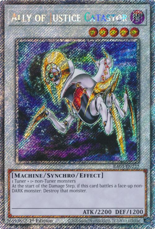 Ally of Justice Catastor (Platinum Secret Rare) - RA03-EN222: Quarter Century Bonanza