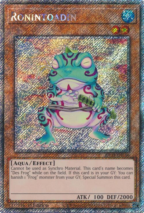 Ronintoadin (Platinum Secret Rare) - RA03-EN236: Quarter Century Bonanza