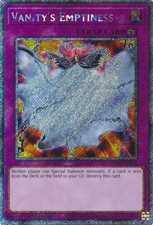 Vanity's Emptiness (Platinum Secret Rare) - RA03-EN246: Quarter Century Bonanza