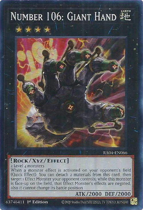 Number 106: Giant Hand - RA04-EN066: Quarter Century Stampede