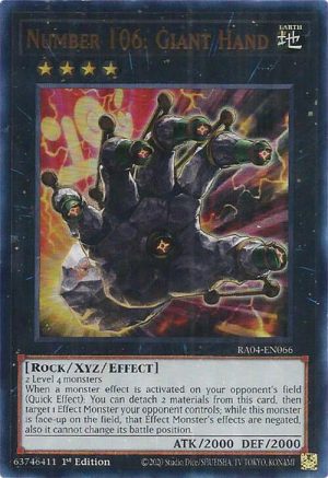 Number 106: Giant Hand (UR) - RA04-EN066: Quarter Century Stampede
