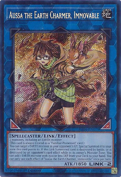 Aussa the Earth Charmer, Immovable (Secret Rare) - RA04-EN078: Quarter Century Stampede