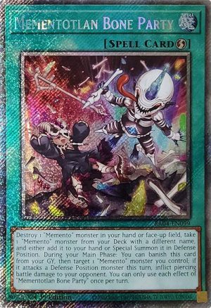 Mementotlan Bone Party (Platinum Secret Rare) - RA04-EN099: Quarter Century Stampede