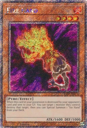 Fire Hand (Platinum Secret Rare) - RA04-EN224: Quarter Century Stampede