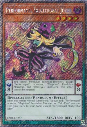 Performapal Skullcrobat Joker (Platinum Secret Rare) - RA04-EN257: Quarter Century Stampede