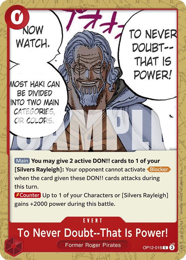 To Never Doubt - OP12-016: Legacy of the Master