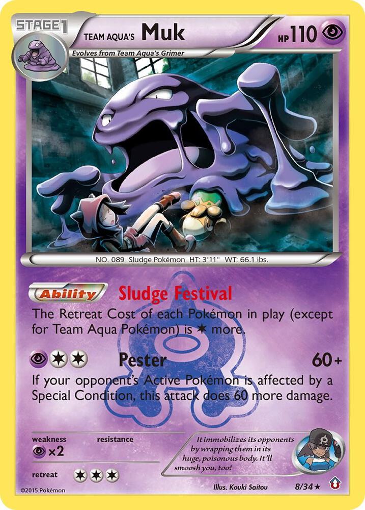 Team Aqua's Muk (MP) - 8/34: Double Crisis (MP)