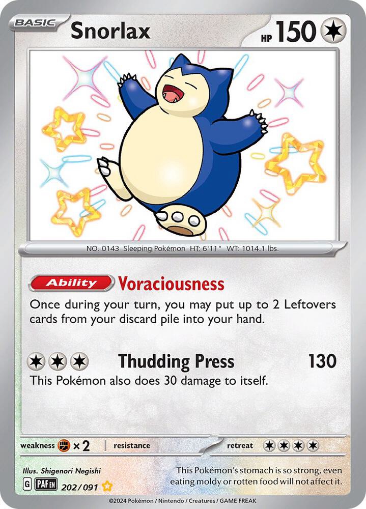Snorlax - 202/091: Paldean Fates