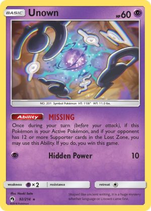 Unown - 92/214: SM - Lost Thunder