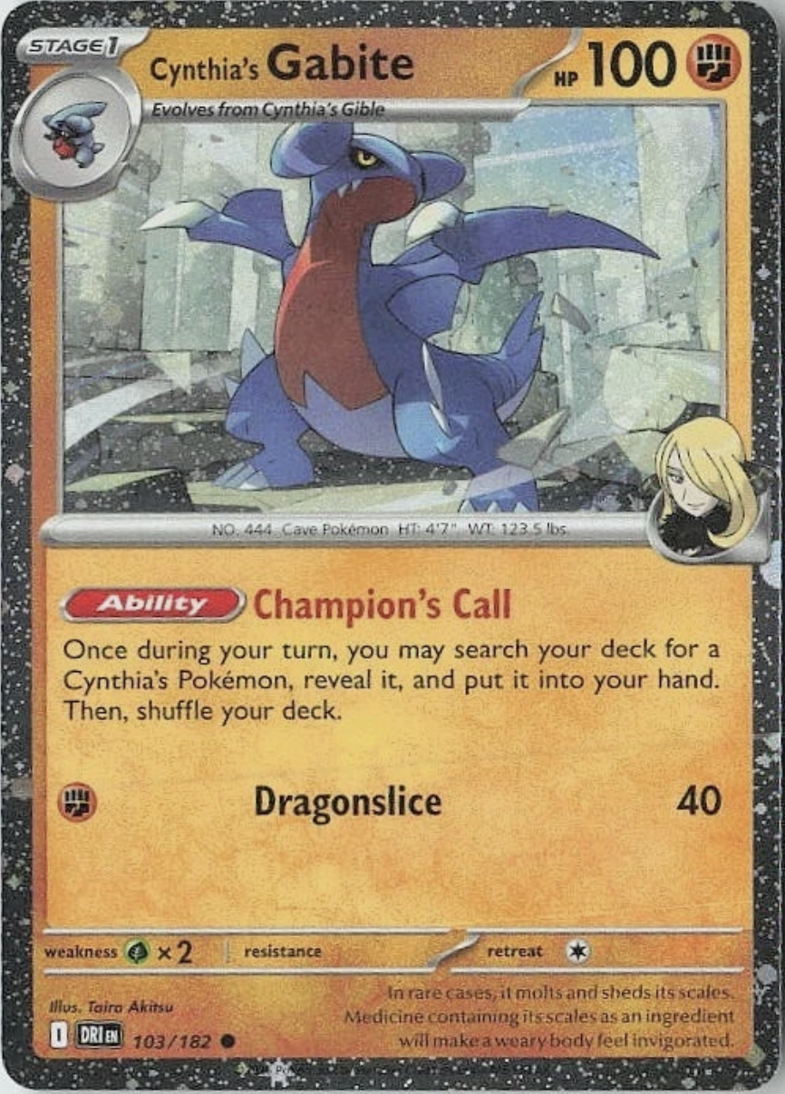 Cynthia's Gabite (Cosmos Holo) - 103/182: Miscellaneous Cards & Products