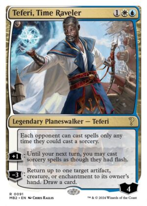 Teferi, Time Raveler (White Border) - 91: Mystery Booster 2