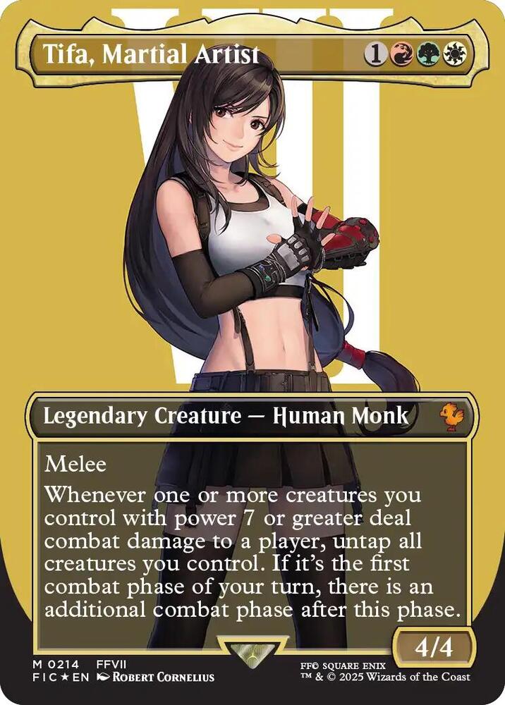 Tifa, Martial Artist (Borderless) (Surge Foil) - 214: Commander: FINAL FANTASY
