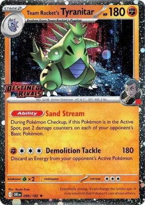 Team Rocket's Tyranitar (Prerelease) - 096/182: SV10: Destined Rivals (ES)