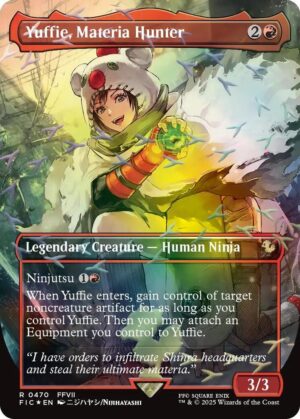 Yuffie, Materia Hunter (Borderless) (Chocobo Track Foil) - 470: Commander: FINAL FANTASY