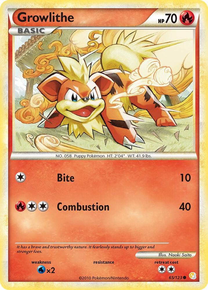 Growlithe - 65/123: HeartGold SoulSilver (ES)