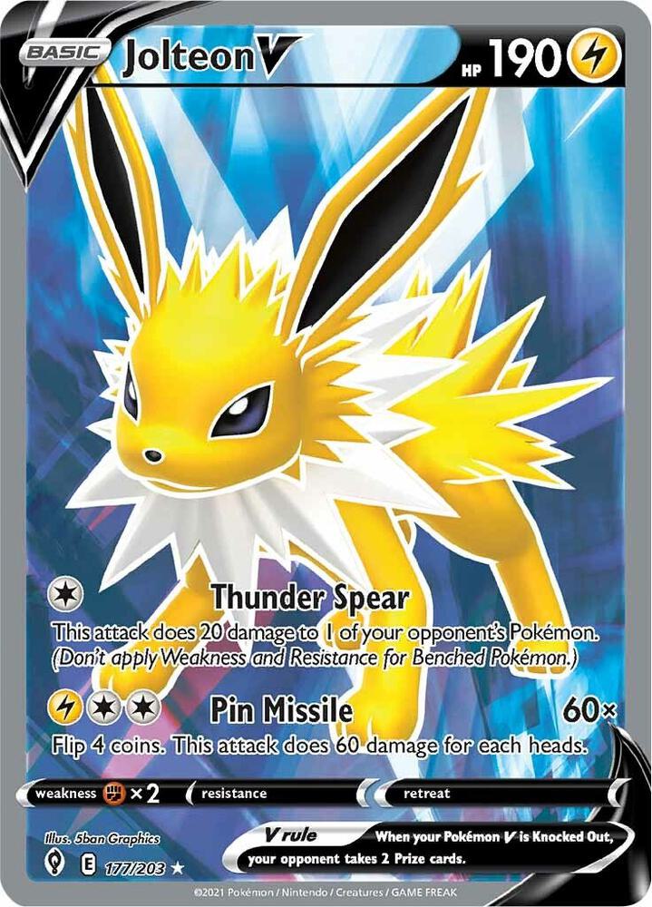 Jolteon V (Full Art) - 177/203: SWSH07: Evolving Skies