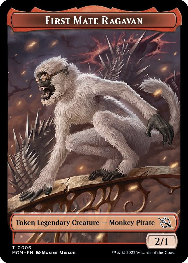 First Mate Ragavan // Phyrexian Saproling Double-Sided Token - 6 // 8: March of the Machine