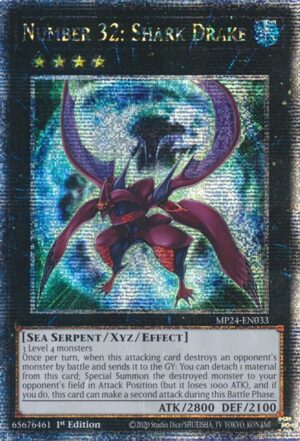 Number 32: Shark Drake (Quarter Century Secret Rare) - MP24-EN033: 25th Anniversary Tin: Dueling Mirrors