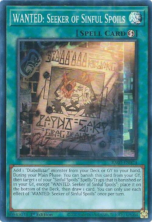 WANTED: Seeker of Sinful Spoils - RA03-EN074: Quarter Century Bonanza