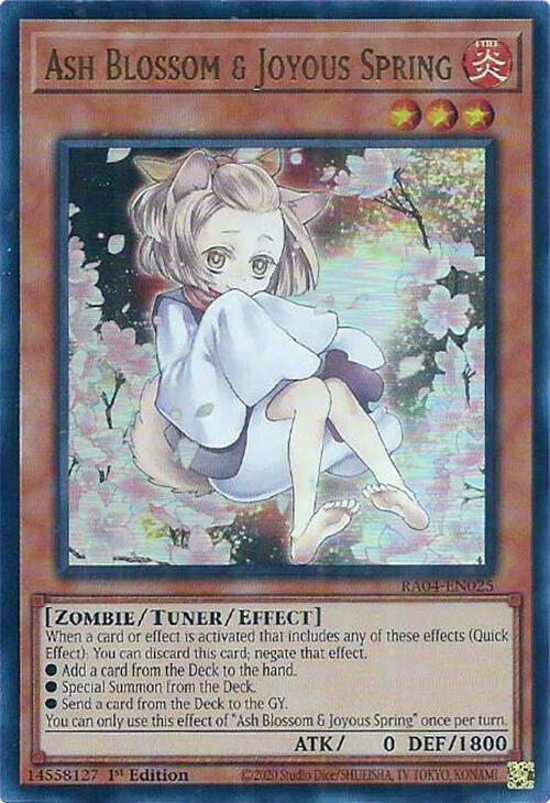 Ash Blossom & Joyous Spring (Alternate Art) (UR) - RA04-EN025: Quarter Century Stampede