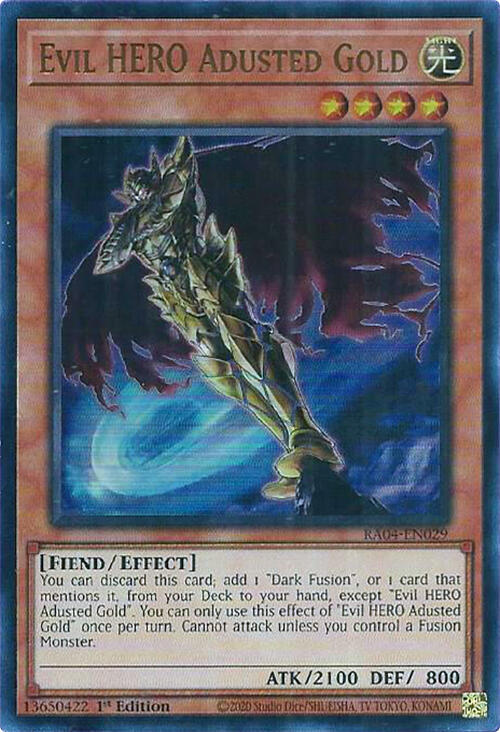 Evil HERO Adusted Gold (UR) - RA04-EN029: Quarter Century Stampede