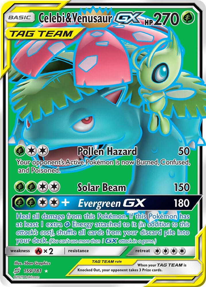 Celebi & Venusaur GX (Full Art) - 159/181: SM - Team Up