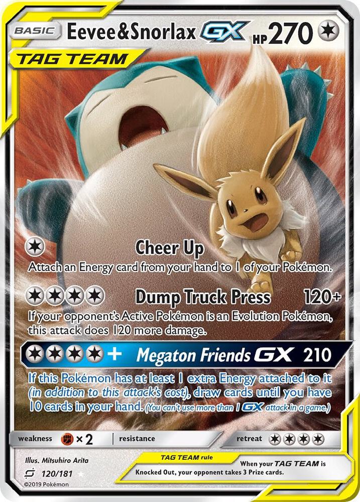 Eevee & Snorlax GX - 120/181: SM - Team Up