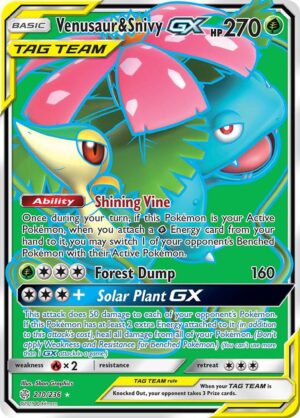 Venusaur & Snivy GX (Full Art) - 210/236: SM - Cosmic Eclipse