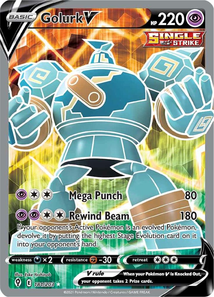 Golurk V (Full Art) - 181/203: SWSH07: Evolving Skies
