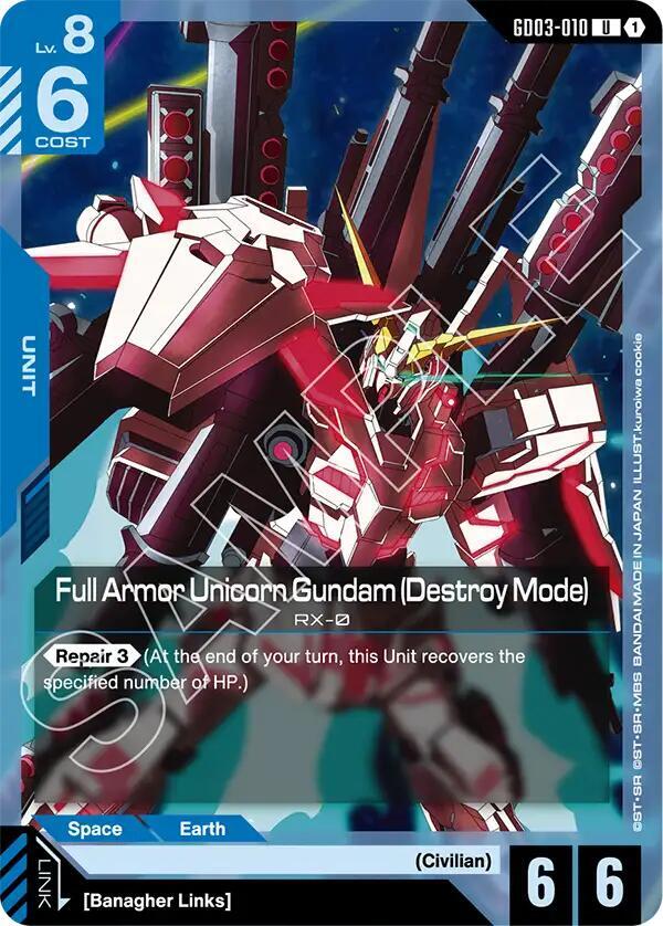 Full Armor Unicorn Gundam (Destroy Mode) - GD03-010: Steel Requiem
