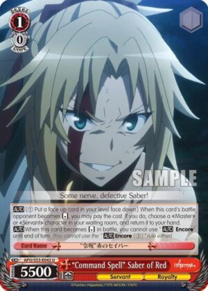 "Command Spell" Saber of Red - APO/S53-E042 U: Fate/Apocrypha