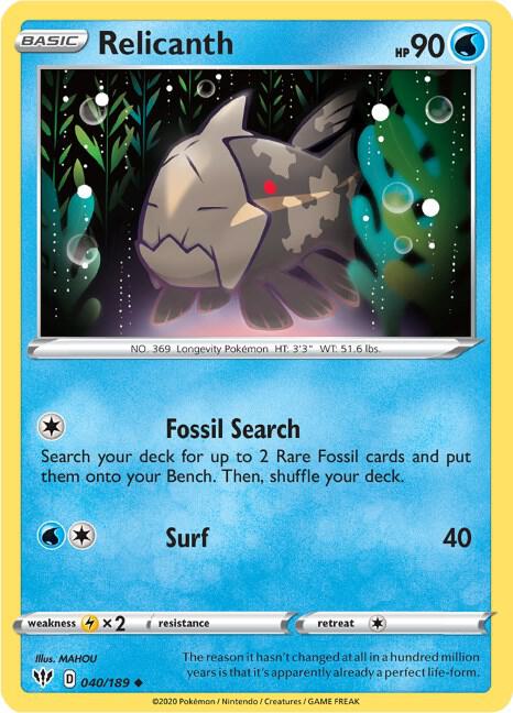Relicanth - 040/189: SWSH03: Darkness Ablaze