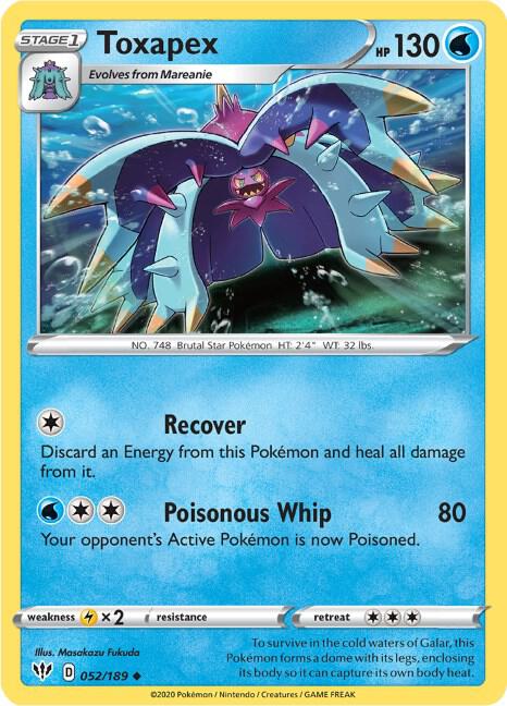 Toxapex - 052/189: SWSH03: Darkness Ablaze