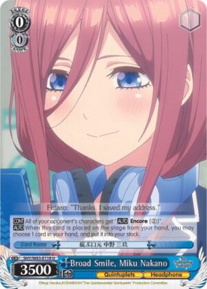 Broad Smile, Miku Nakano - 5HY/W83-E118 U: The Quintessential Quintuplets