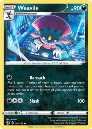 Weavile - 087/172: SWSH09: Brilliant Stars
