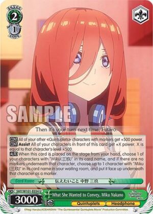 What She Wanted to Convey, Miku Nakano - 5HY/W101-E034 U: The Quintessential Quintuplets Movie