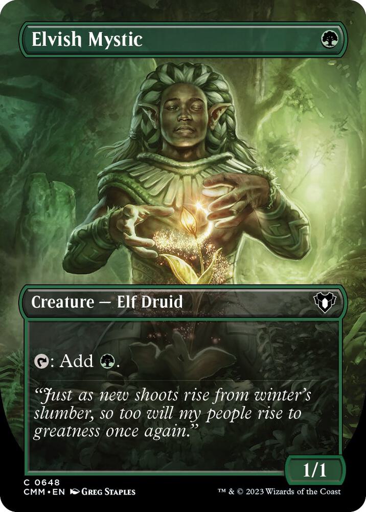 Elvish Mystic (Borderless) - 648: Commander Masters