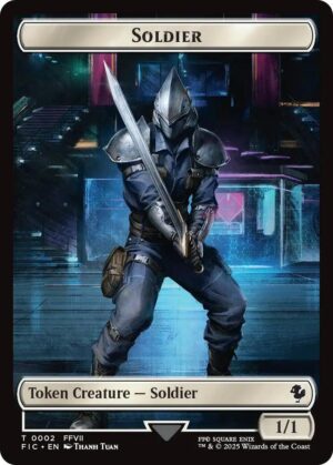 Soldier // Rebel Double-Sided Token (Surge Foil) - 2 // 7: Commander: FINAL FANTASY
