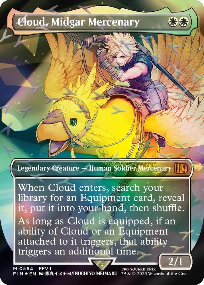 Cloud, Midgar Mercenary (Borderless) (Chocobo Track Foil) - 564: FINAL FANTASY