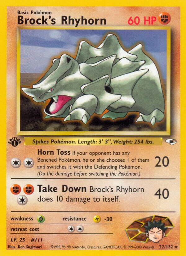 Brock's Rhyhorn (22) - 022/132: Gym Heroes