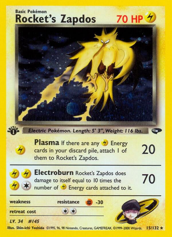 Rocket's Zapdos - 015/132: Gym Challenge (LP)