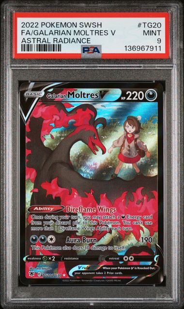 Galarian Moltres V - SWSH10: Astral Radiance Trainer Gallery (SWSH10:TG) PSA 9