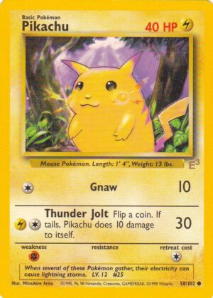 Pikachu - 58/102 (E3 Stamped) - 058/102: Miscellaneous Cards & Products