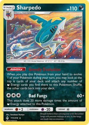 Sharpedo - 111/214: SM - Unbroken Bonds