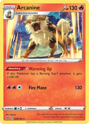 Arcanine - 028/192: SWSH02: Rebel Clash