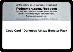 Code Card - Darkness Ablaze Booster Pack: SWSH03: Darkness Ablaze