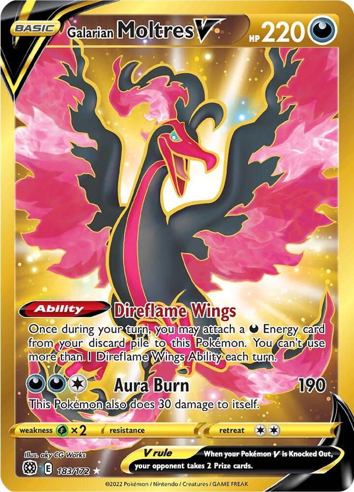Galarian Moltres V (Secret) - 183/172: SWSH09: Brilliant Stars
